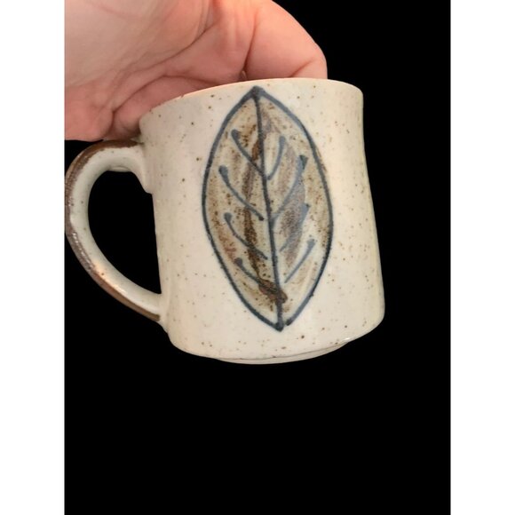 Set 2 Otagiri Japan Cobalt & Brown Leaves Speckled Stoneware Mug Cup 14oz - Picture 4 of 11